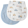 Load image into Gallery viewer, Bamboo Muslin Burp Cloth Set 2-Pack (Autos/Blue) - Fancy That