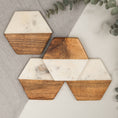 Load image into Gallery viewer, Marble and Wood Hexagon Coaster - Set of 4 - Fancy That