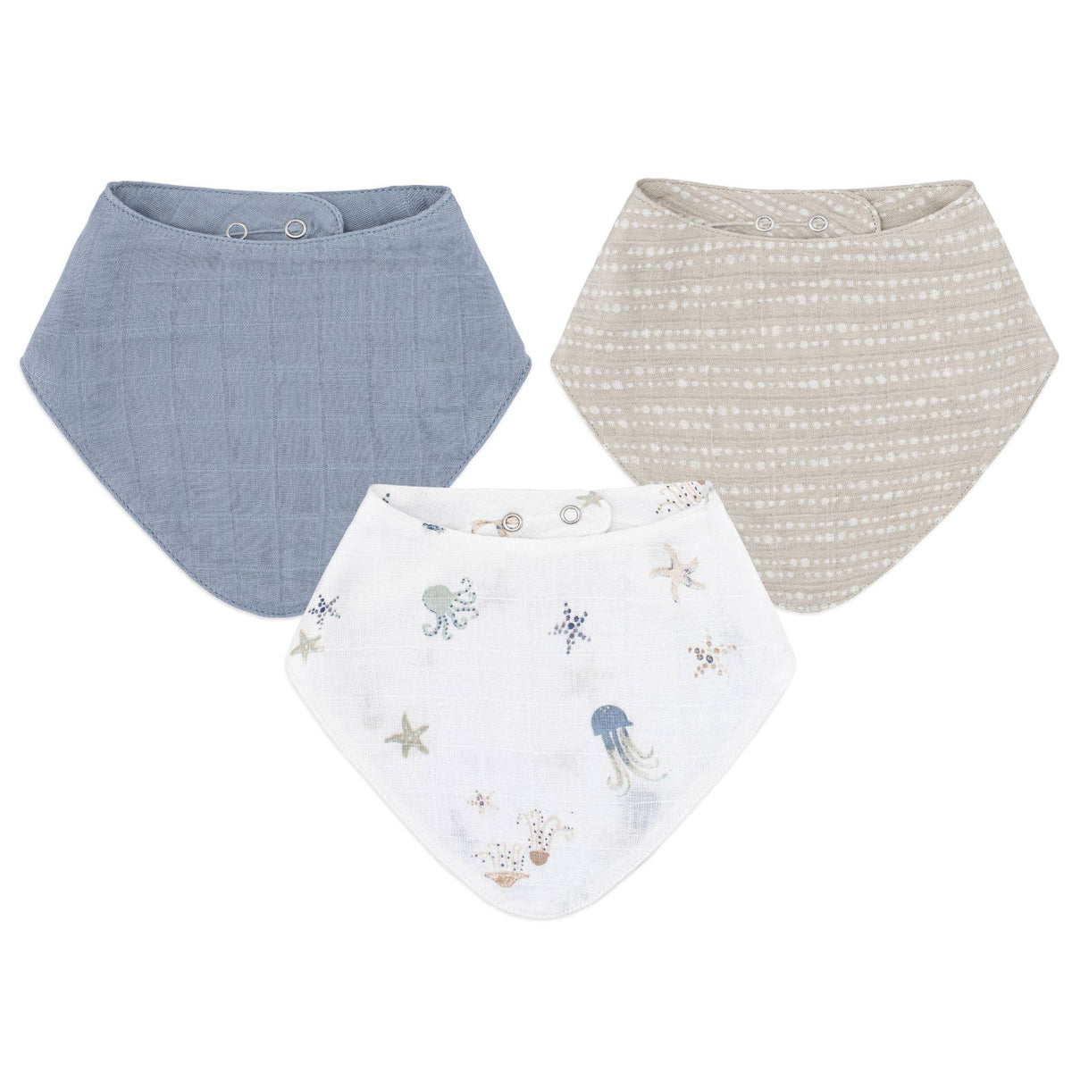 3-pc. Muslin Bib Set (Sea Life) - Fancy That