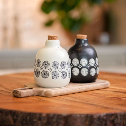 Salt & Pepper with Wood Tray - Fancy That