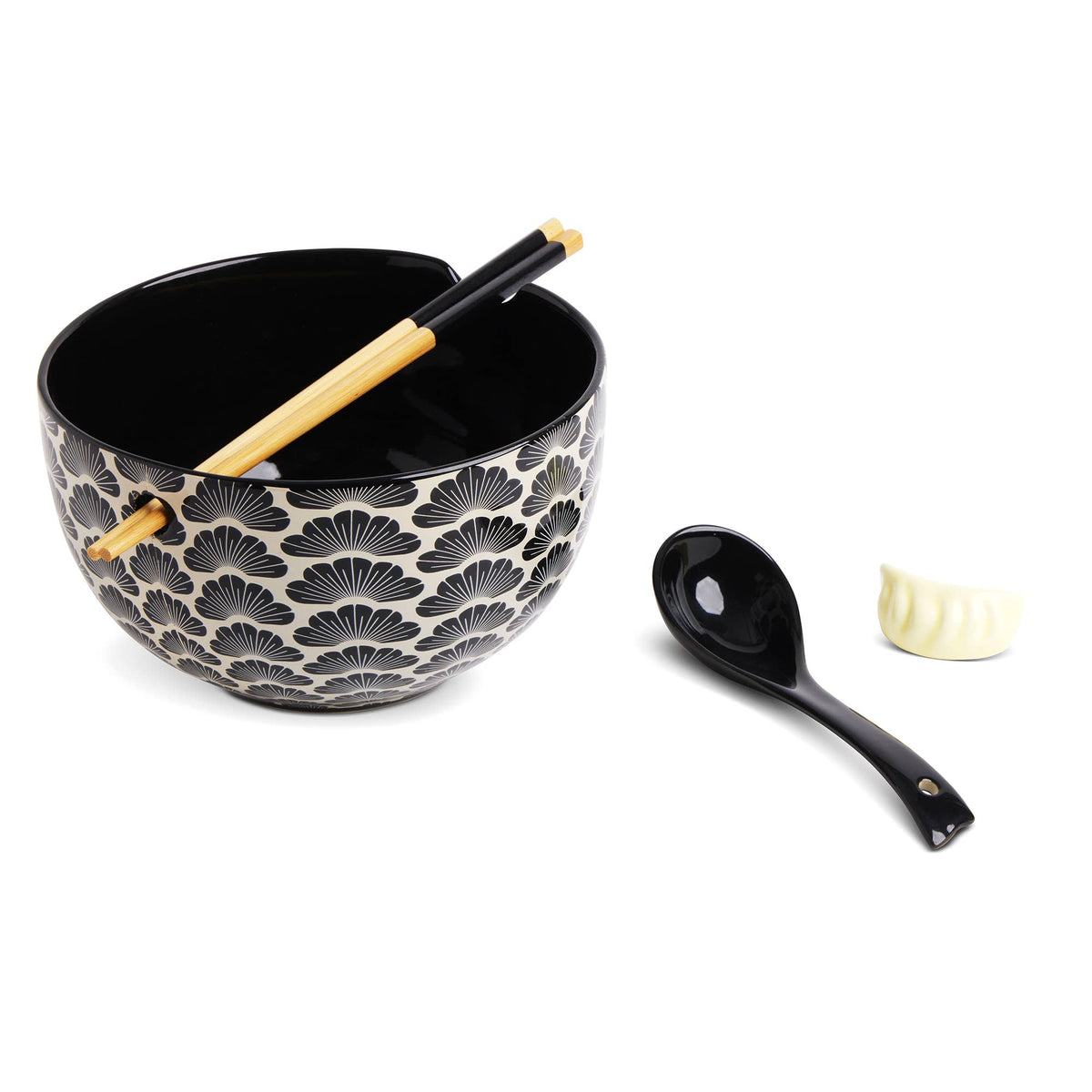 Ramen Noodle Bowl w/ Chopsticks, Spoon & Holder - Fancy That