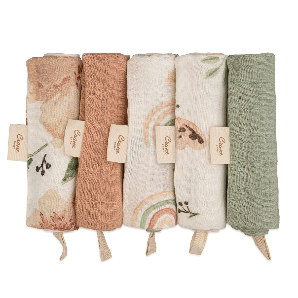 5-pc. Baby Wash Cloth Set (Pink Floral) - Fancy That