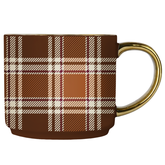 Brown Plaid Coffee Mug - Fancy That