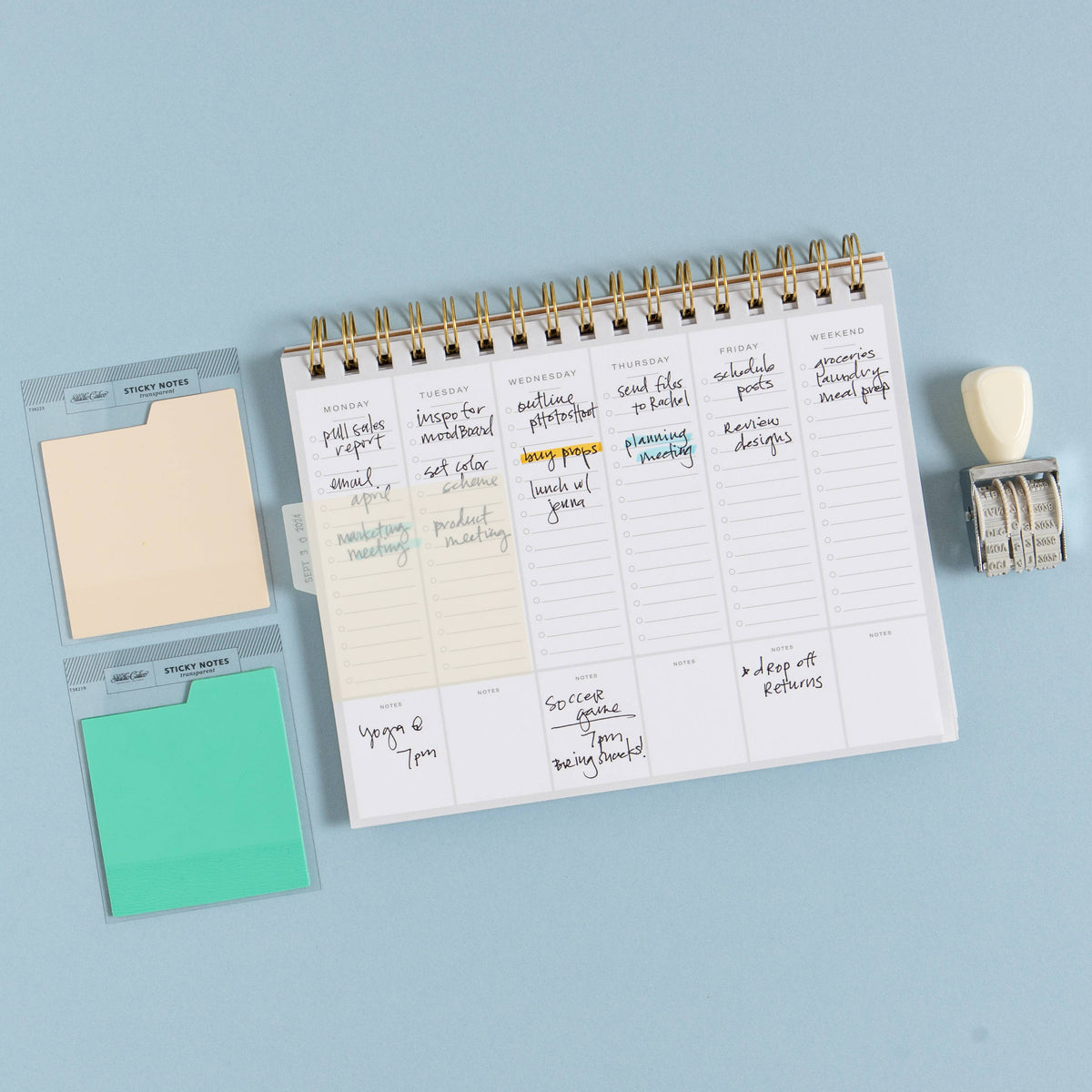 Tabbed Transparent Sticky Notes - Cream - Fancy That