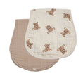Load image into Gallery viewer, Bamboo Muslin Burp Cloth Set 2-Pack (Teddy/Taupe) - Fancy That
